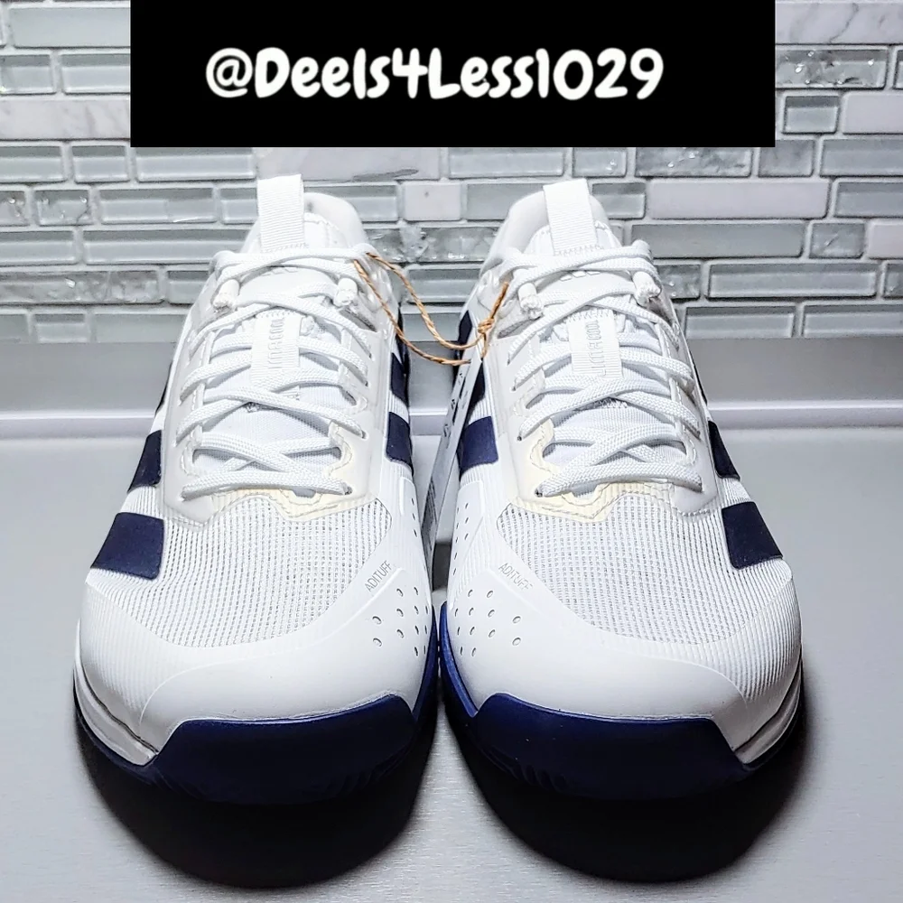 Adidas Ubersonic 5 Tennis Pickleball Mens Size 9 White Blue Silver